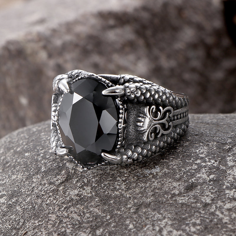 DRAGON CLAW GEM STAINLESS STEEL RING