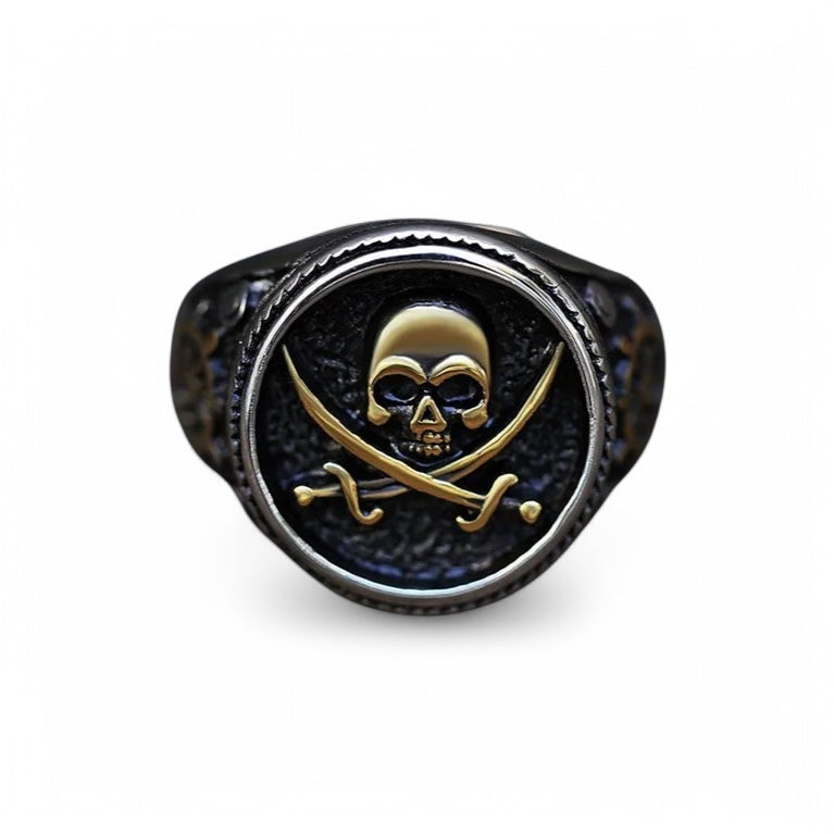 RETRO PIRATE STAINLESS STEEL SKULL RING