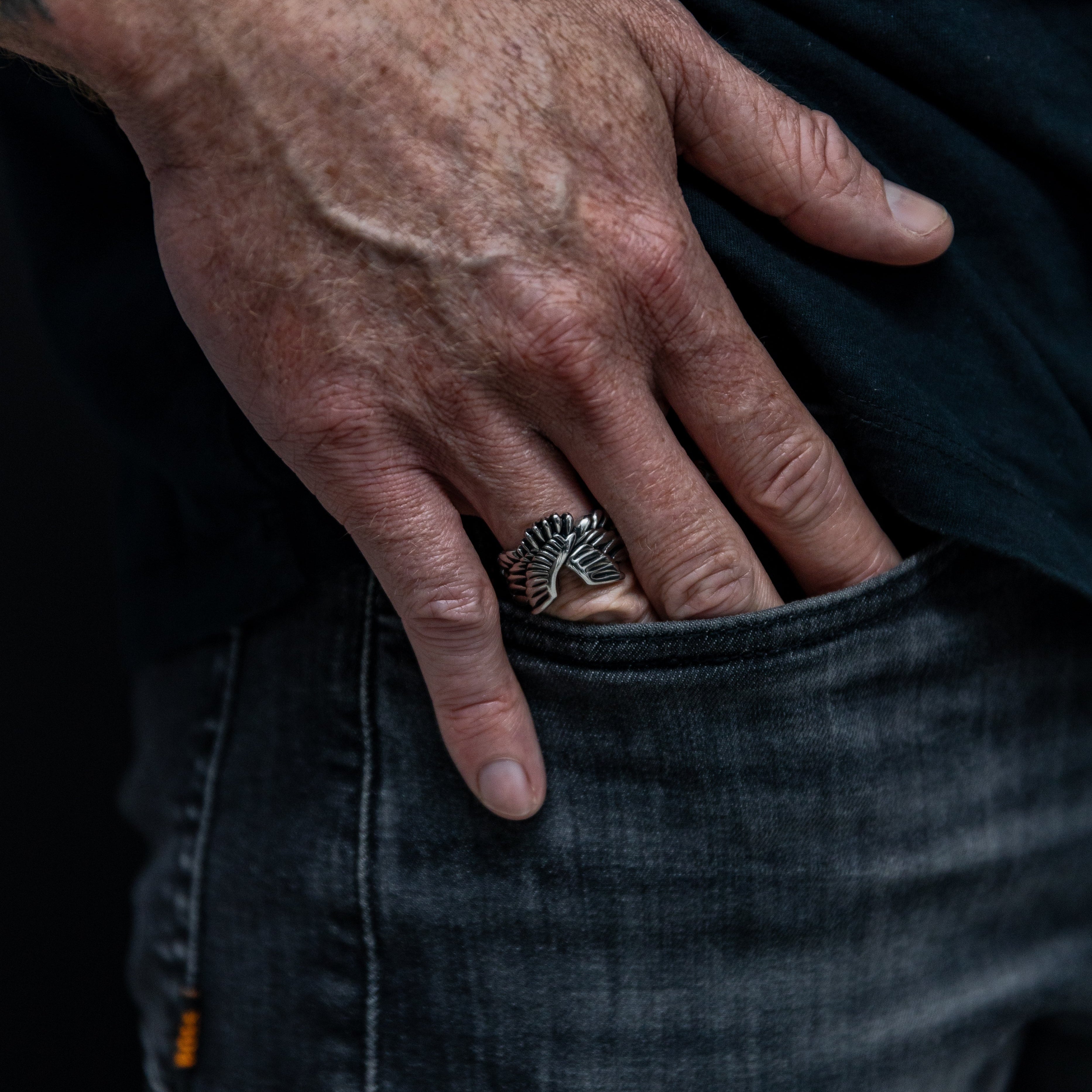 ANGEL WING STAINLESS STEEL RING