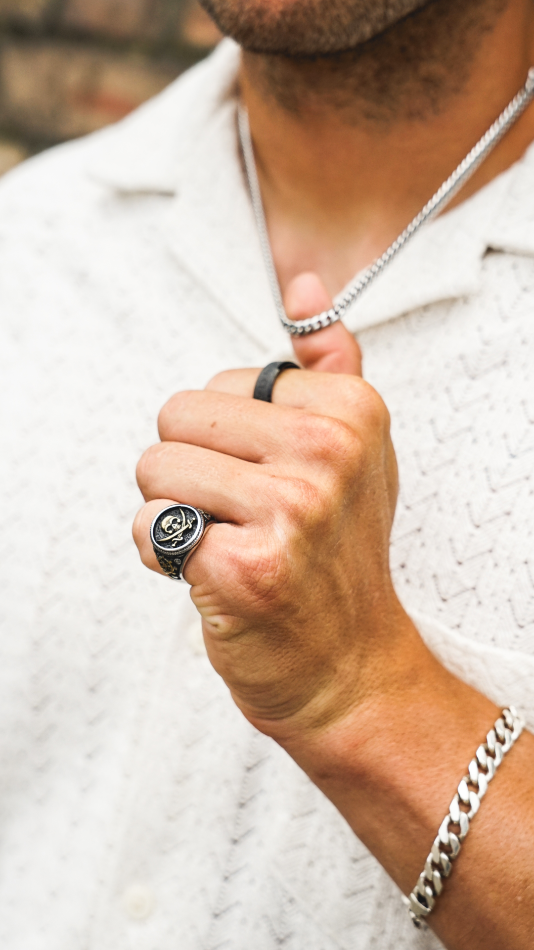 RETRO PIRATE STAINLESS STEEL SKULL RING